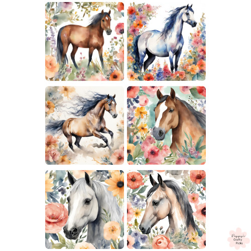 Floral horse birthday - horse,